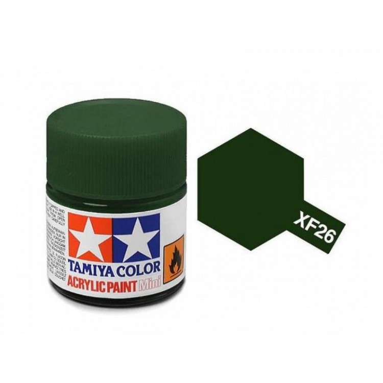 Краска акриловая темно-зеленый матовый XF-26 Deep Green, 10мл. - 81726