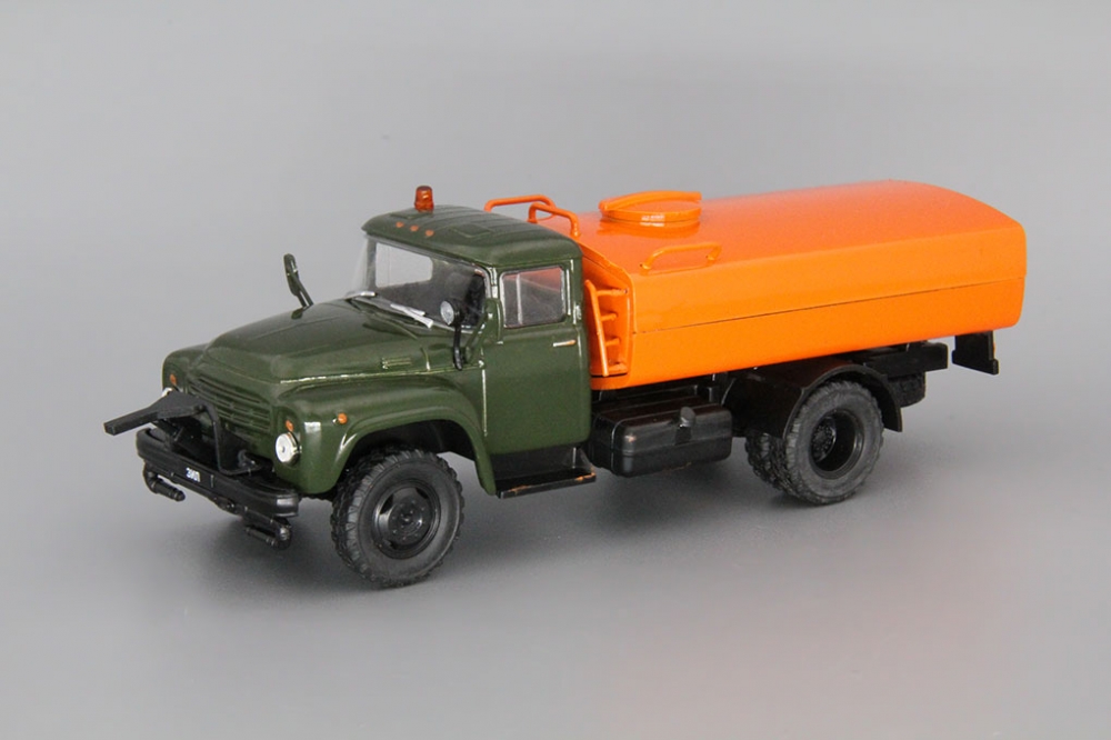 1:43 ЗИL 130 431410 (КО-003) поливомоечный, Автомобиль на службе 80, хаки / оранжевый - ANS080