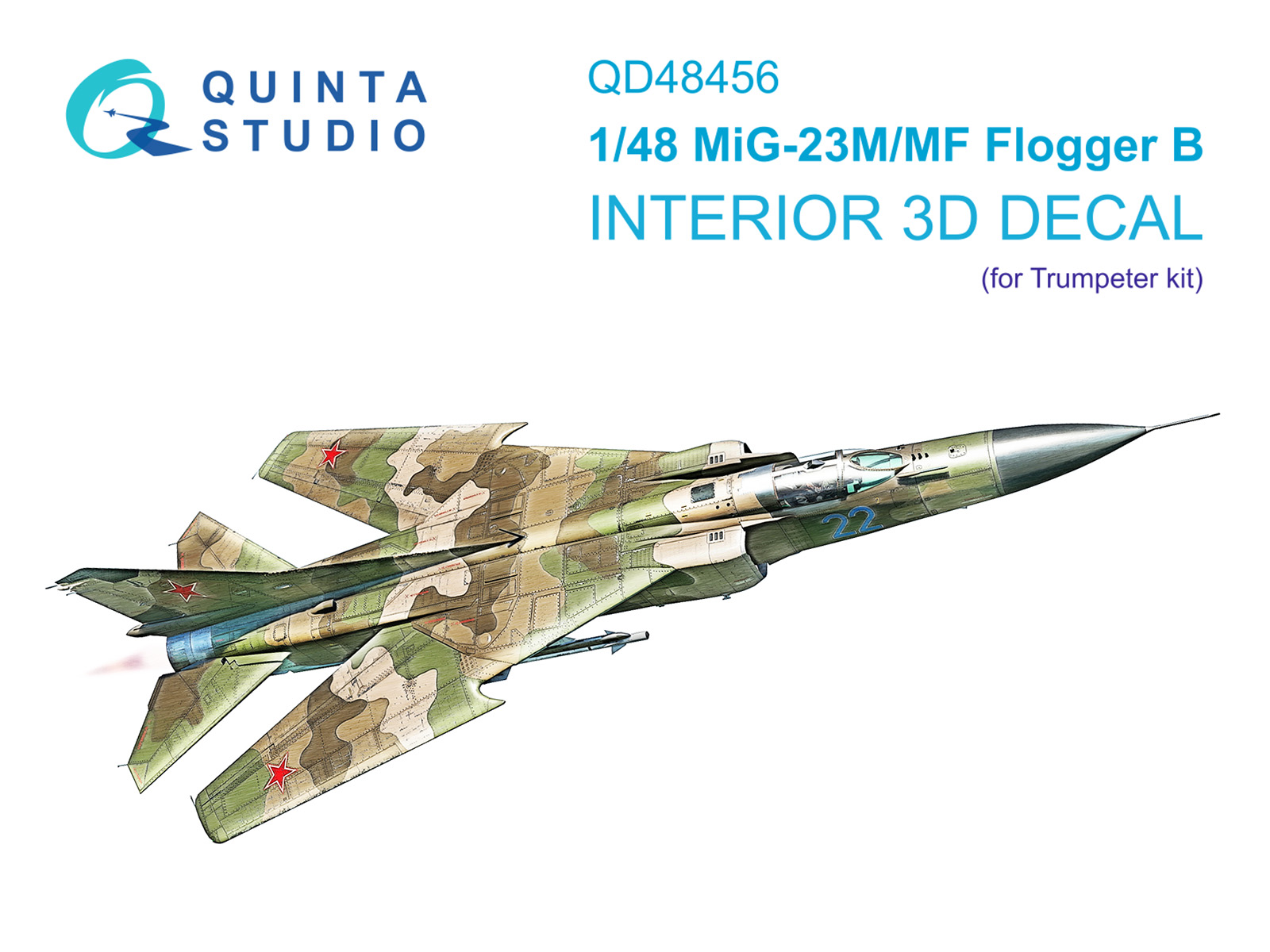1:48 3D Декаль интерьера кабины MiGG-23М/MiGG-23МФ (Трубач) - QD48456