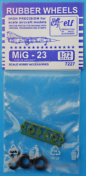 1:72 Колеса резиновые Советский истребитель-бомбардировщик МиГ-23 - 7227