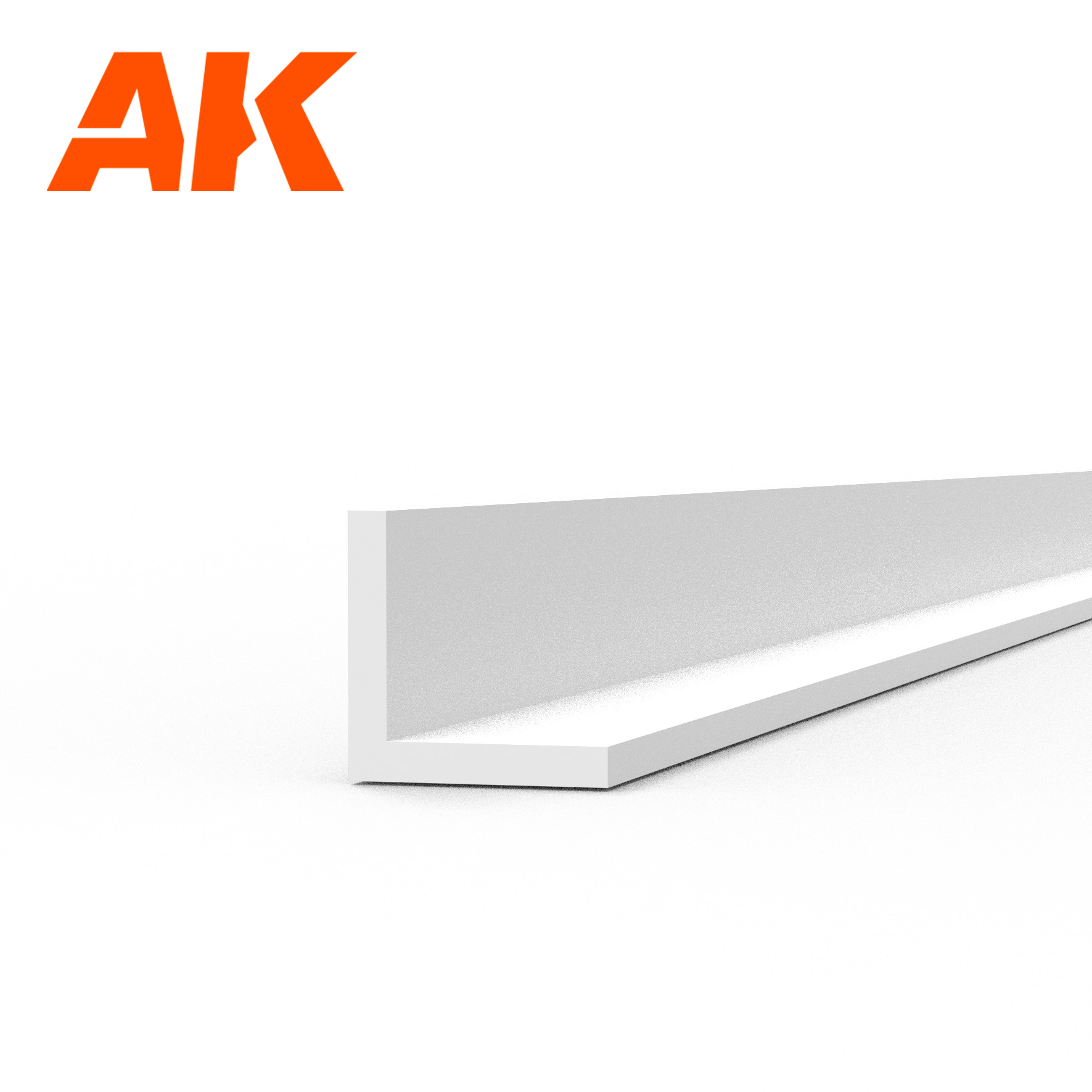 Непрозрачный белый полистироловый уголок (2.0 x 2.0 x 350mm) / Angle STYRENE STRIP - AK6560