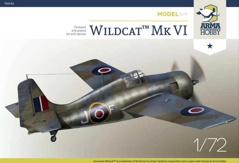 1:72 Сборная модель Набор для модели Wildcat ™ Mk VI - AH70032