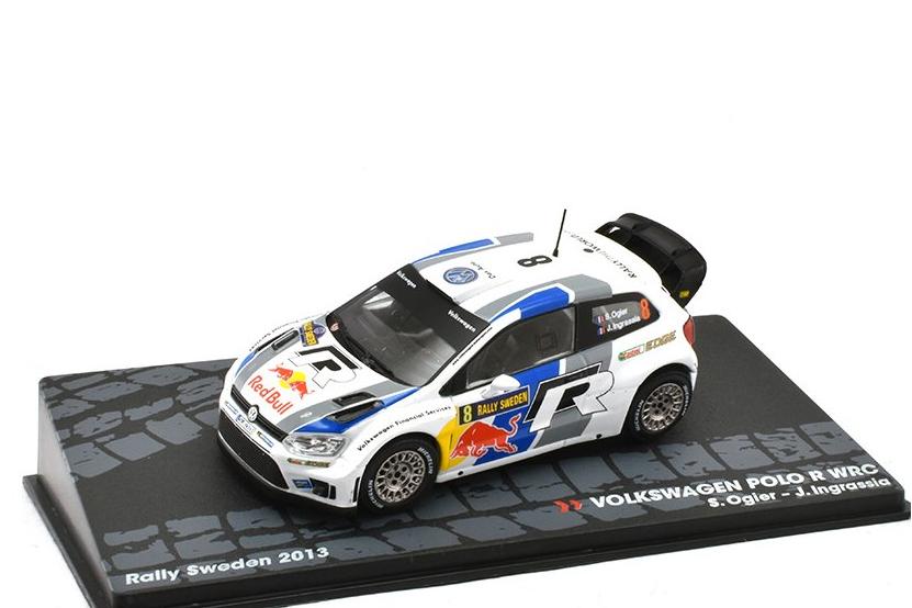 1:43 VOLKSWAGEN Polo R WRC #8 Rally Sweden Sebastien Ogier/Julien Ingrassia (2013), white - AAITR118