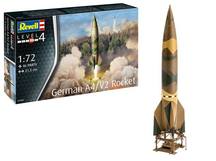 1:72 Сборная модель Немецкая баллистическая ракета A4/V2 Rocket - 03309