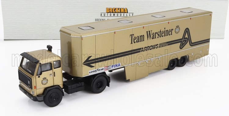 1:87 VOLVO F89 Truck Car Transporter Team F1 Warsteiner Arrows (1977), Gold - 85680