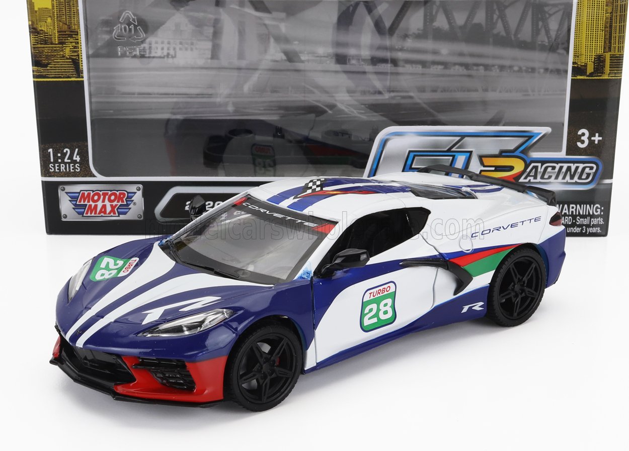 1:24 CHEVROLET Corvette №28 Racing (2020), White Blue - 73794