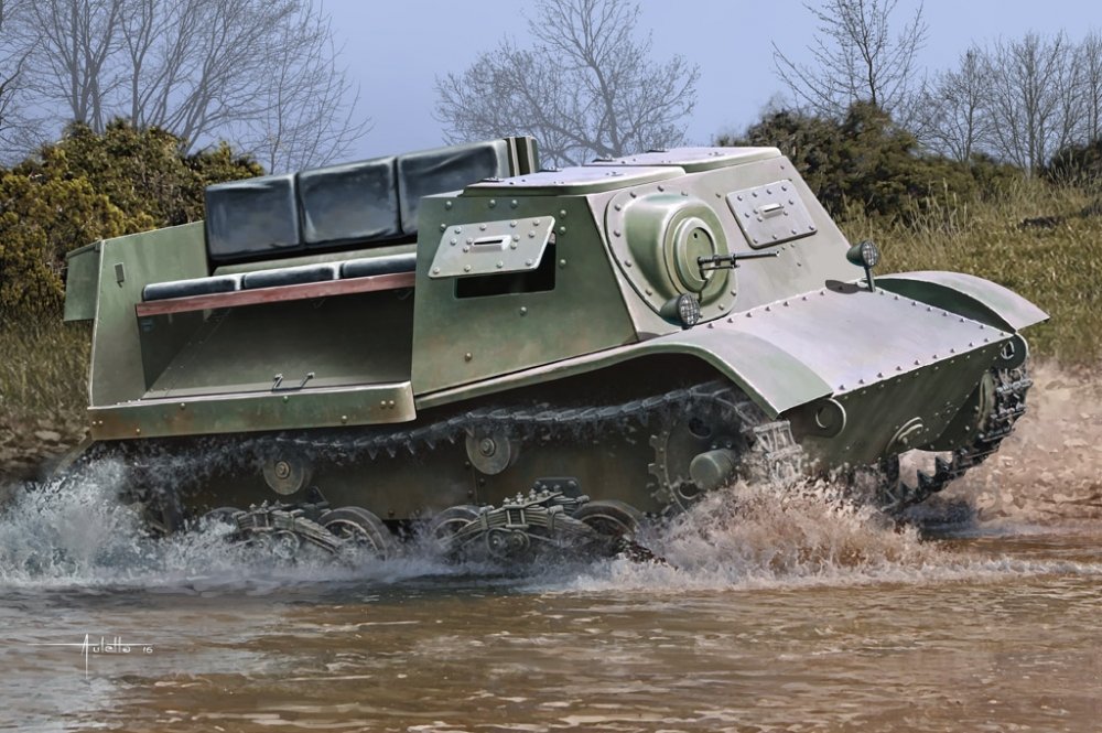 1:35 Сборная модель Soviet T-20 Armored Tractor Komsomolets - 83848