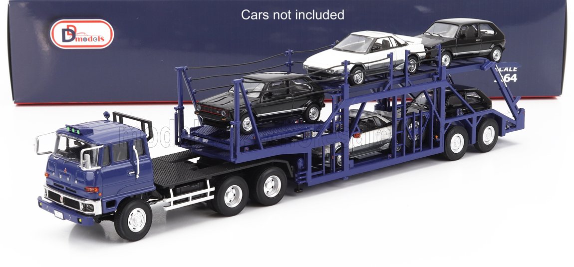 1:64 MITSUBISHI Fuso Fv Truck Car Transporter - Cars Not Included, Blue - DC64001