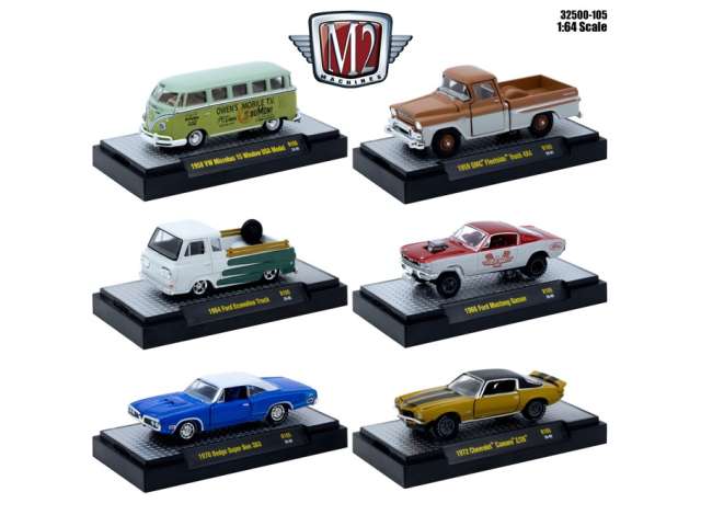 1:64 M2 Machines Auto-Thentics, серия 105, набор из 6 моделей - 32500-105~6