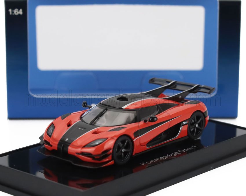 1:64 KOENIGSEGG 1 One (2014), Orange Black Carbon Silver - 20044