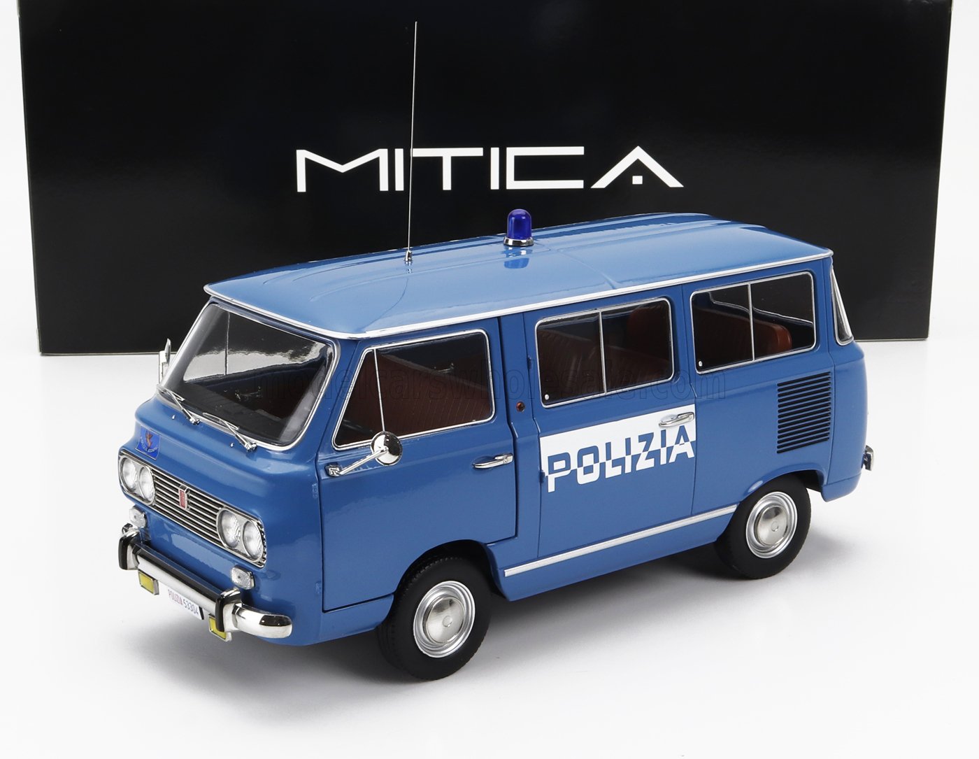 1:18 FIAT 850 Familiare Polizia (1970) – Interno Brown, Light Blue - 201015-D