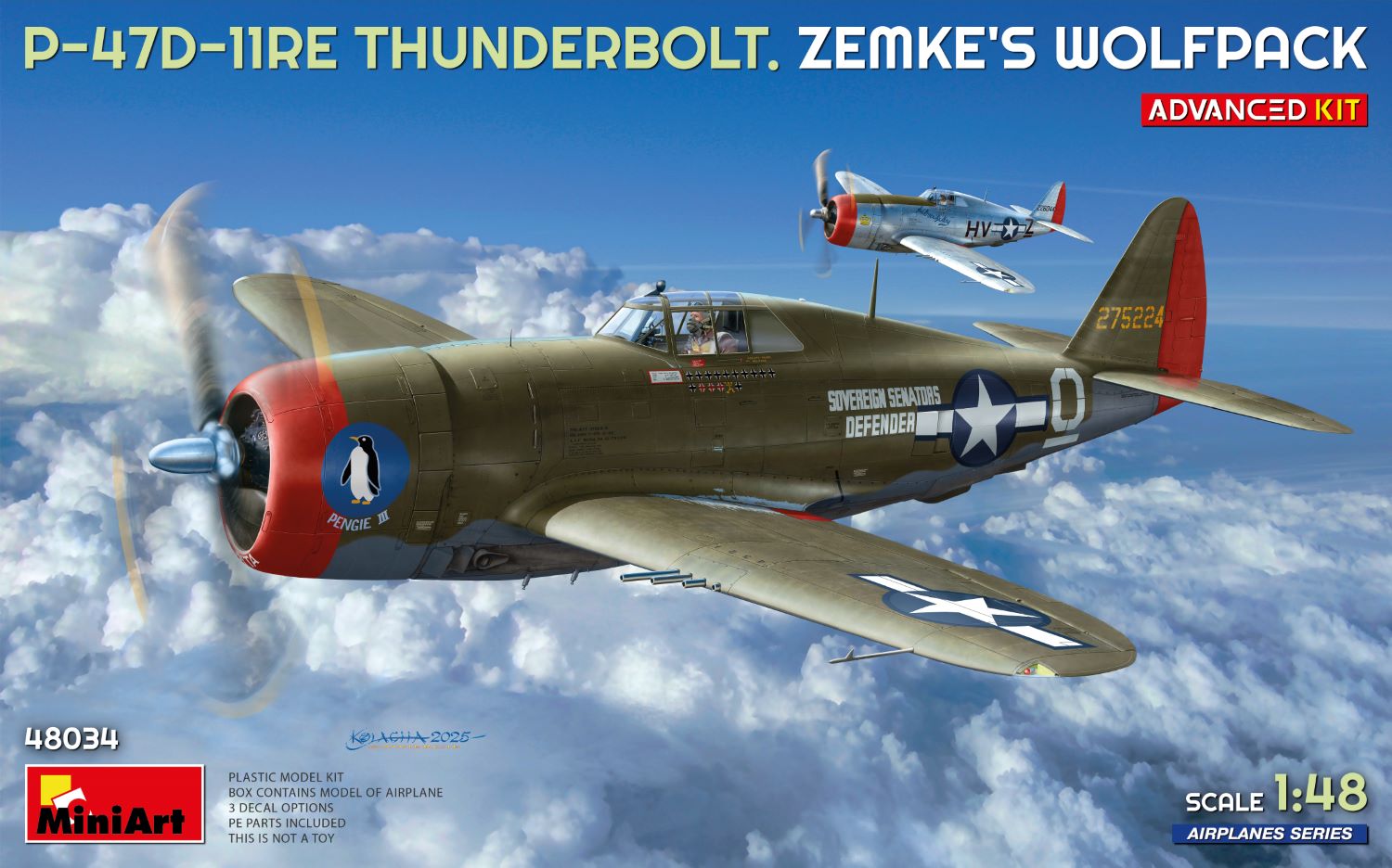 1:48 Сборная модель DRAGON WINGS P-47d-11re Thunderbolt Airplane Military 1942 - 48034