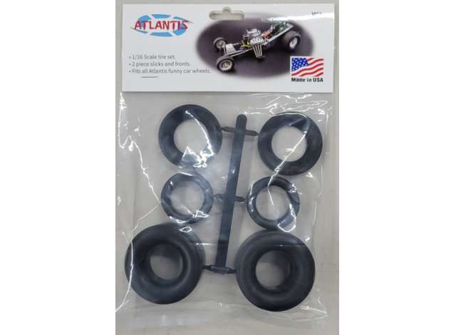 1:0 Сборная модель 1/16 Funny Car Tire set bagged with punched header card - AMC1012