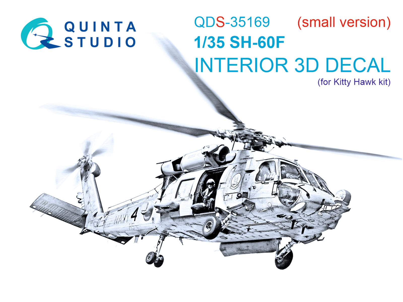 1:35 3D Декаль интерьера кабины SH-60F Seahawk (Kitty Hawk) (малая версия) - QDS-35169