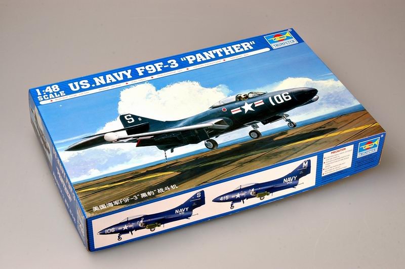1:48 Сборная модель Американский палубный истребитель Grumman F9F-3 Panther - 02834