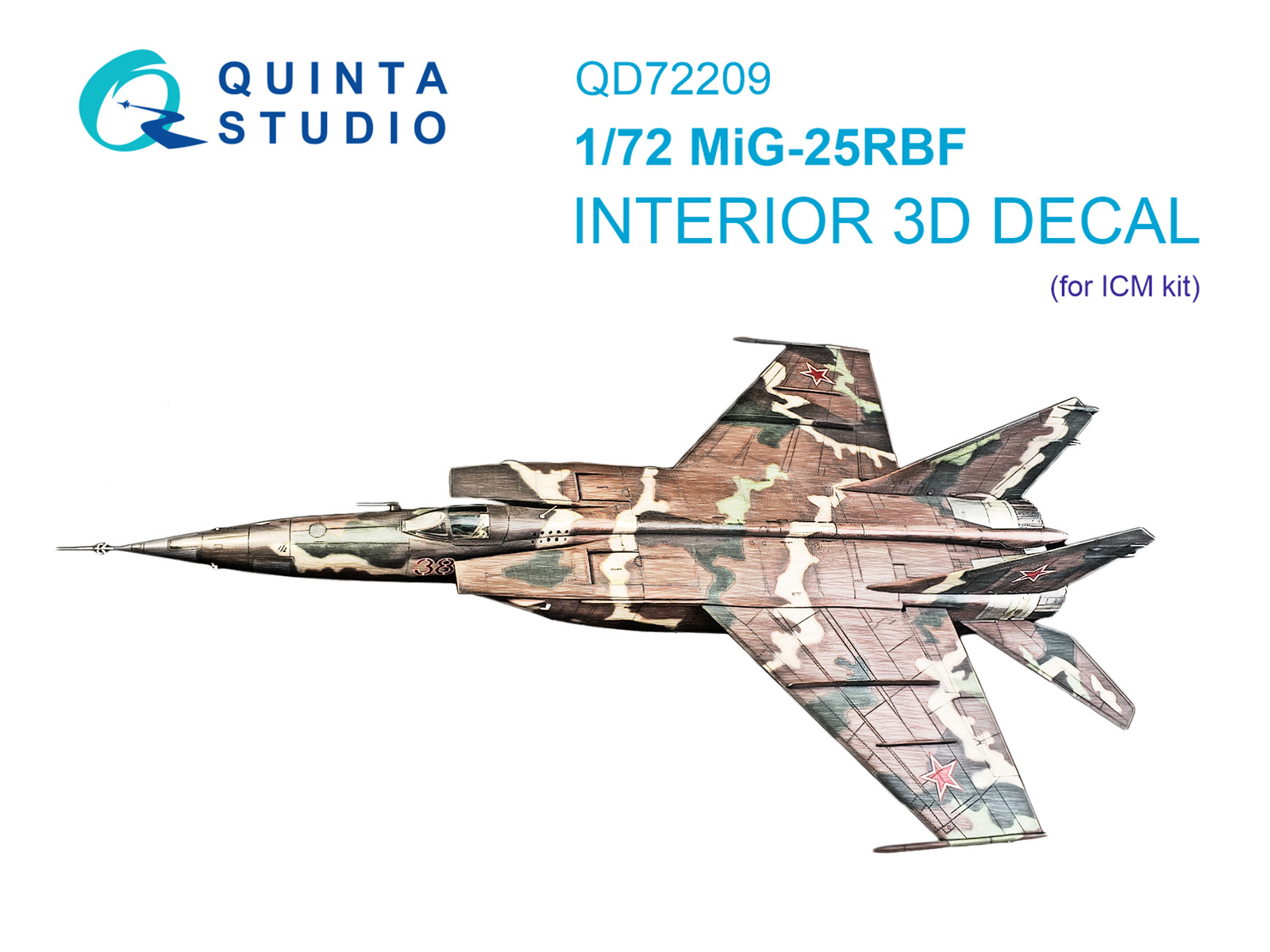 1:72 3D Декаль интерьера кабины МиГ-25РБФ (ICM) - QD72209