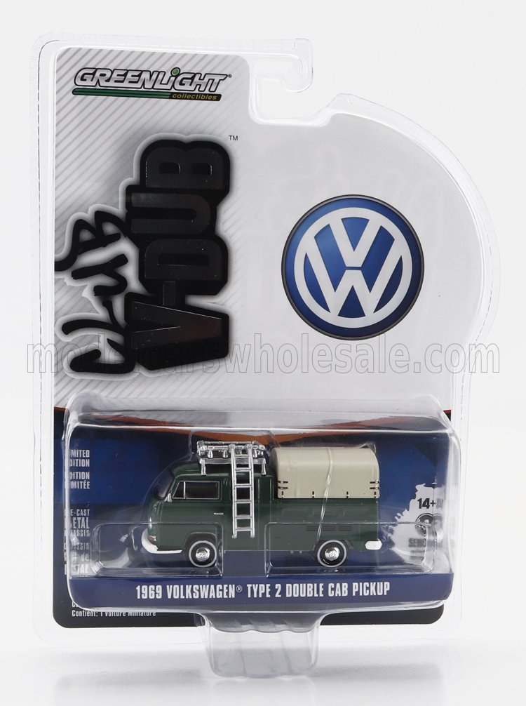 1:64 VOLKSWAGEN T2 Pick-up Telonato Closed (1969), Green Beige - 36090C