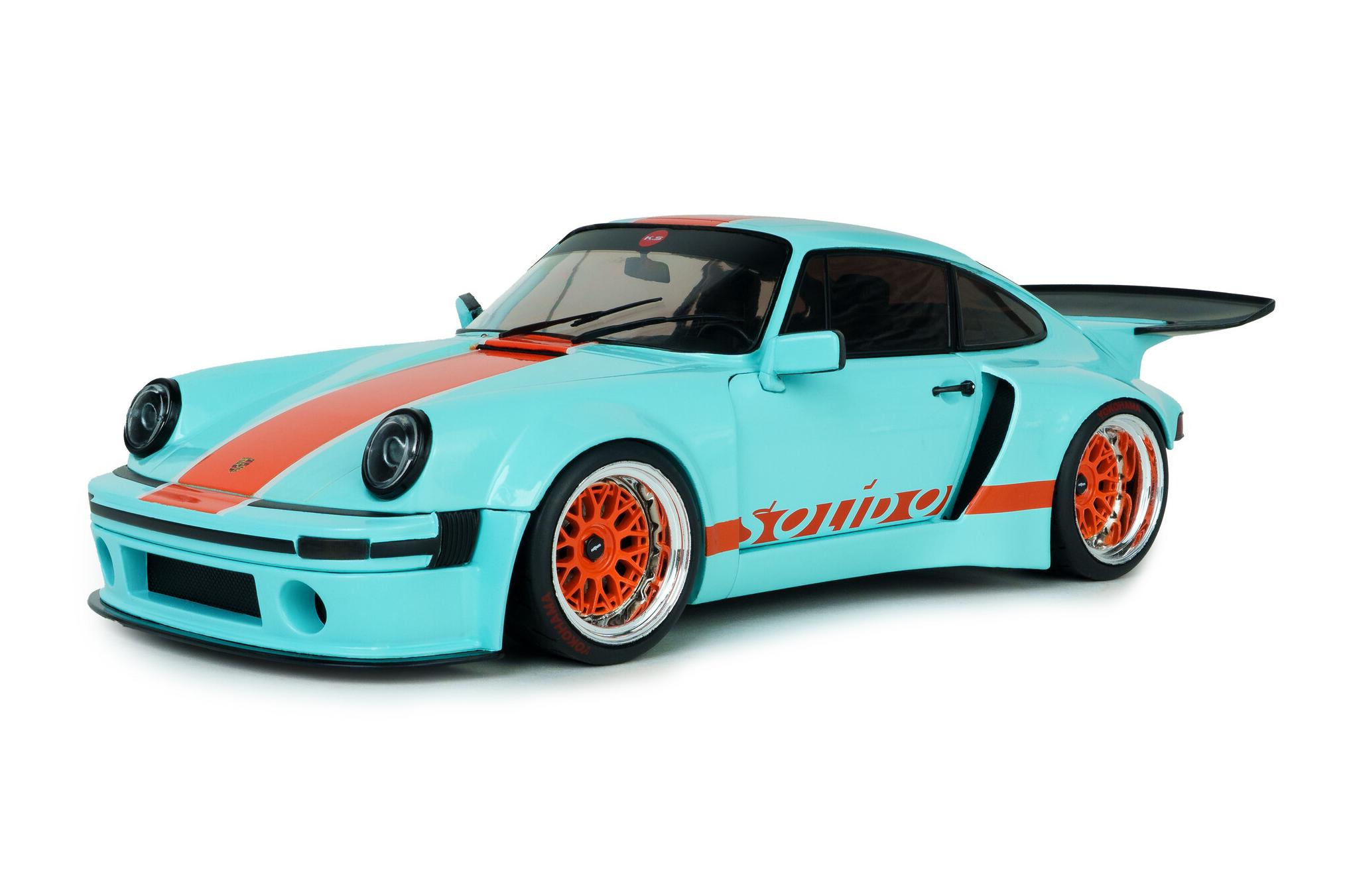 1:18 PORSCHE 911 KS-R by Khyzyl Saleem (2026), Gulf livery (light blue) / orange) - S1810504