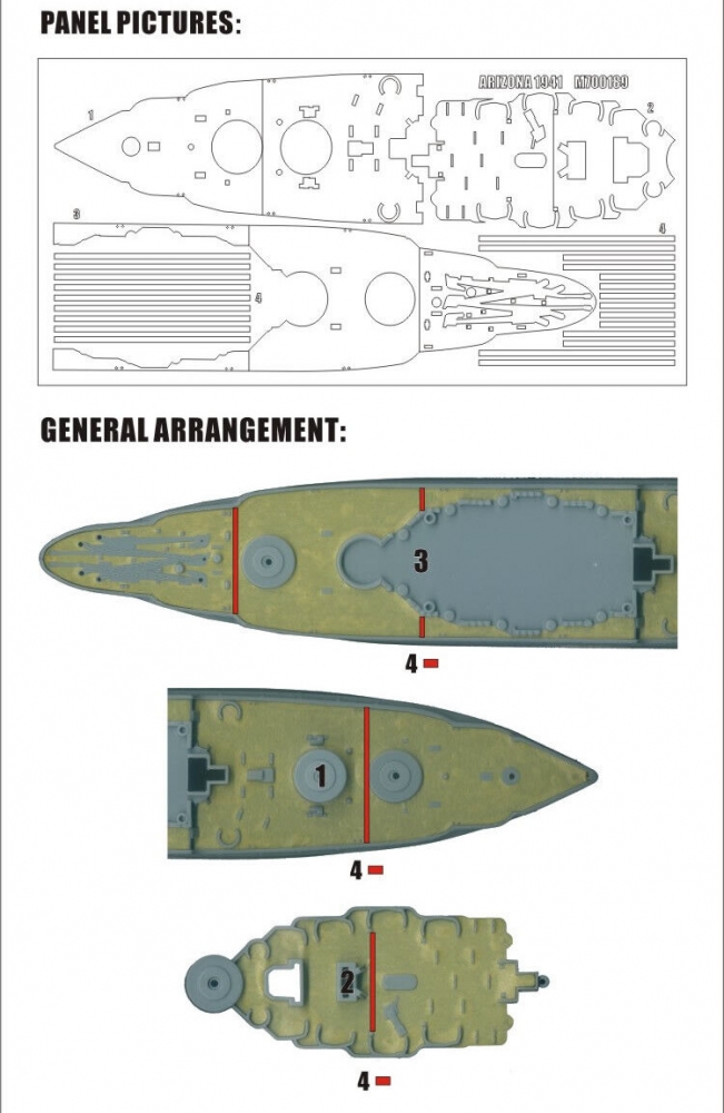1:700 Маска окрасочная USS ARIZONA 1941 - M700189