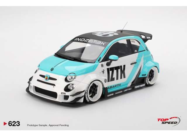1:18 Fiat 595 Abarth LB-Works x Abas Works IZTK, white/blue 2024 - TS0623
