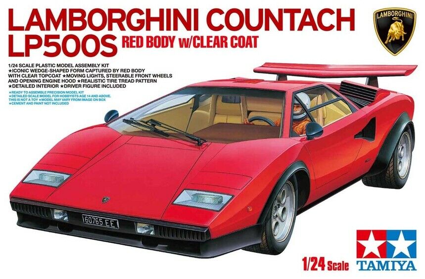 1:24 Сборная модель LAMBORGHINI Countach LP500S с фигурой водителя - 25419