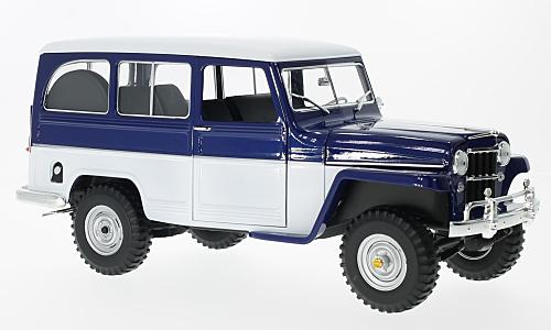 1:18 JEEP Willys Station Wagon (1955), blue/white - 92858bl/we