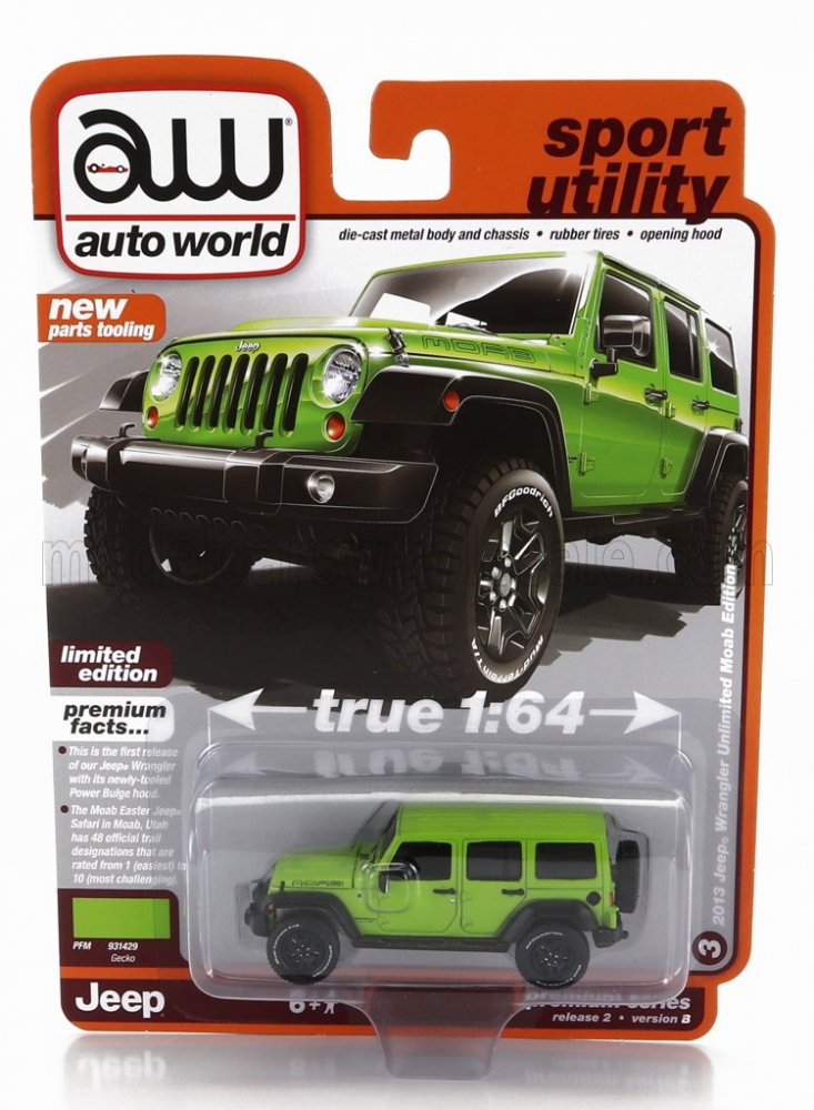 1:64 JEEP Wrangler Unlimited (2013), Green - AWSP130B-AW64402-3