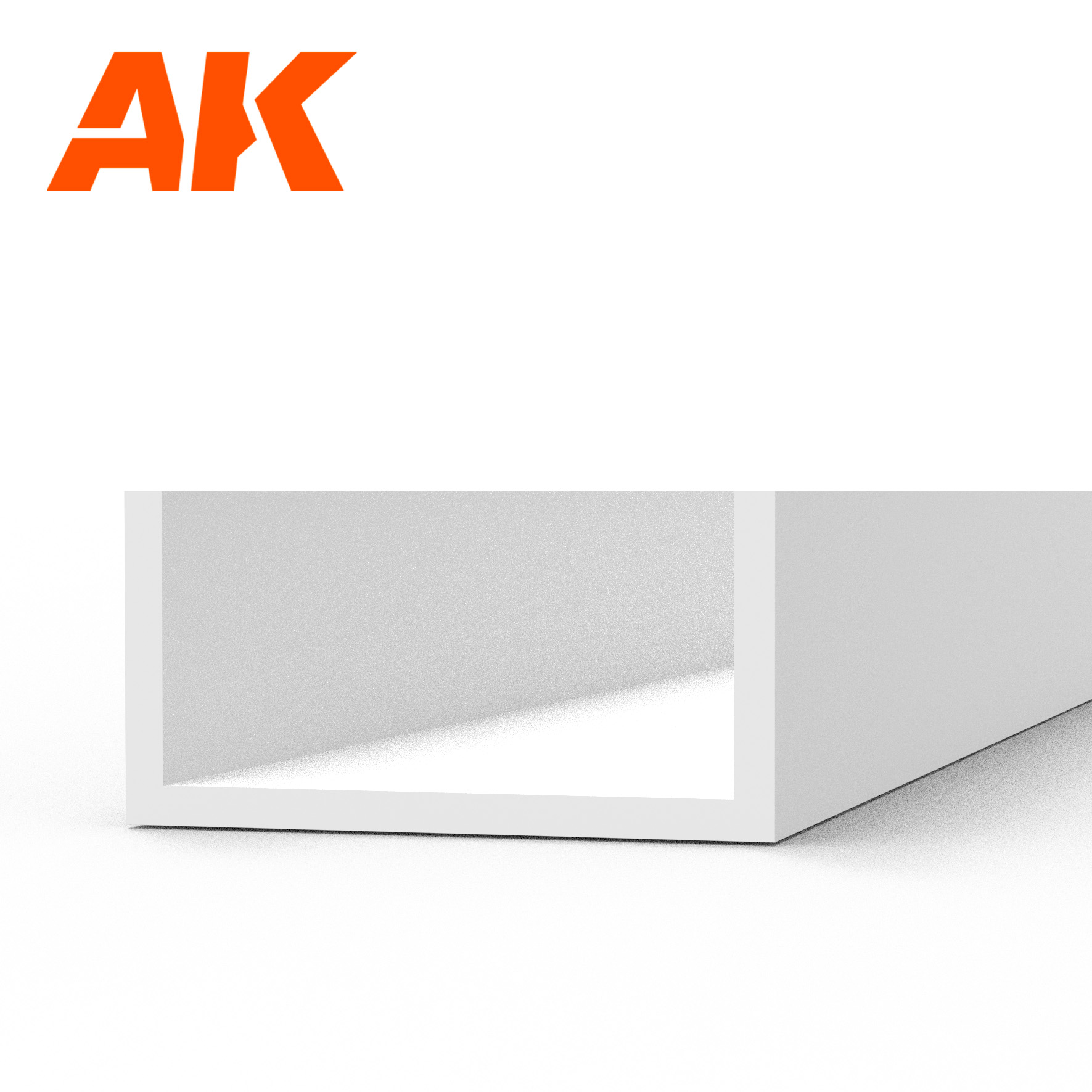 Непрозрачный белый полистироловый канал(5.0 width x 350mm) / U Channel STYRENE STRIP - AK6557
