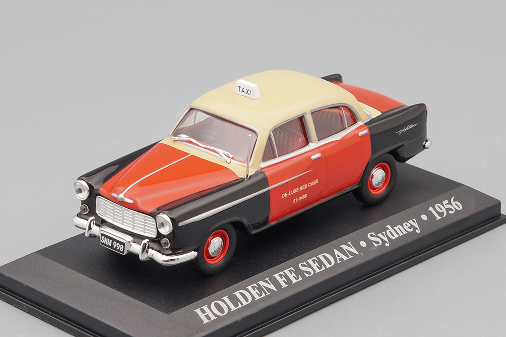1:43 HOLDEN FE SEDAN TAXI SYDNEY 1956 RED BLACK BEIGE - ALT534