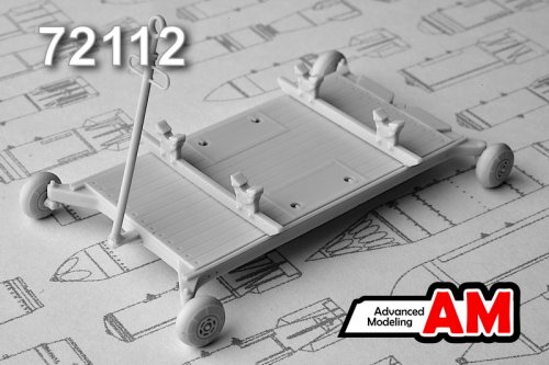 1:72 Набор дополнений Советская / российская тележка универсальная для транспортировки боеприпасов и аэродромного оборудования - АМС 72112