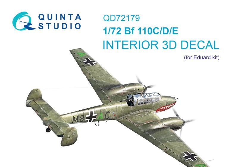 1:72 3D Декаль интерьера для Bf 110C/D/E (Eduard) - QD72179