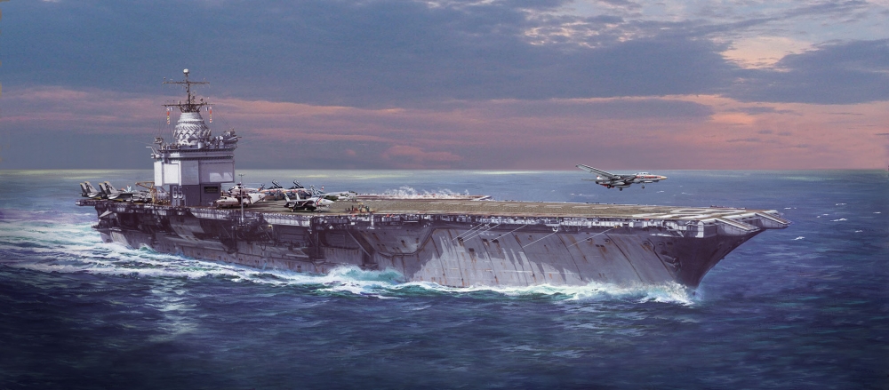 1:400 Сборная модель Атомный ударный авианосец ВМС США Энтерпрайз CVN-65 - 05173