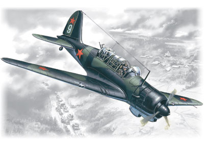 1:72 Сборная модель Су-2Р, советский самолет- разведчик - 72082