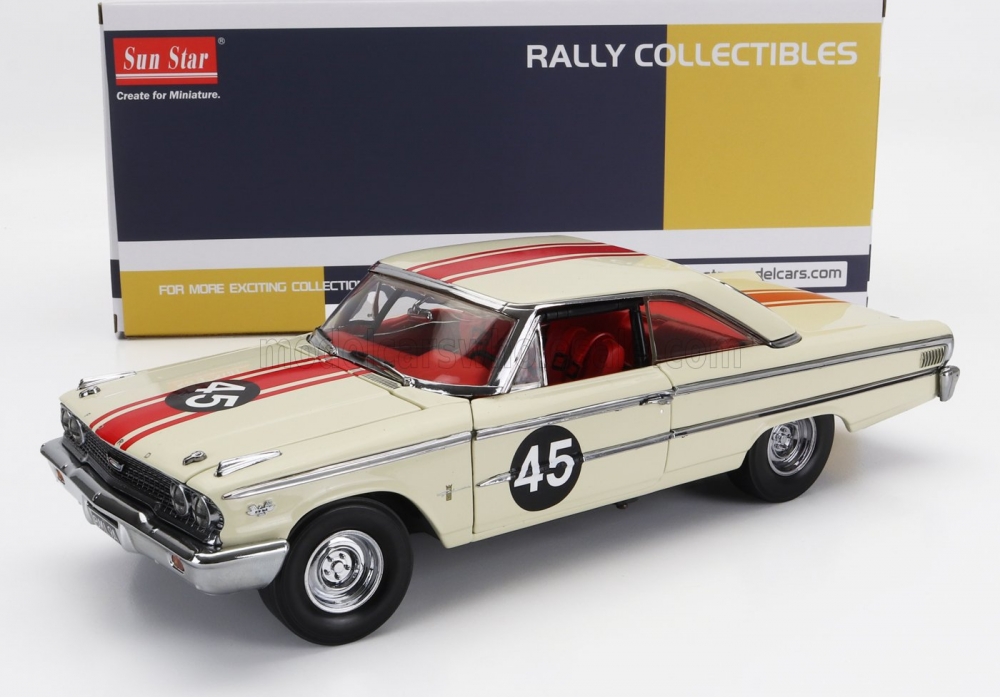 1:18 FORD Galaxie 500xl №45 Racing (1964) J.Sears - Winner British Saloon Car Championship, Cream Red - 01474