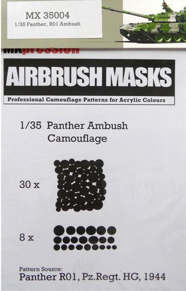 1:35 Маска окрасочная камуфляжная Panther R01, Pz.Regt. HG 1944, Airbrush Mask - MX35004