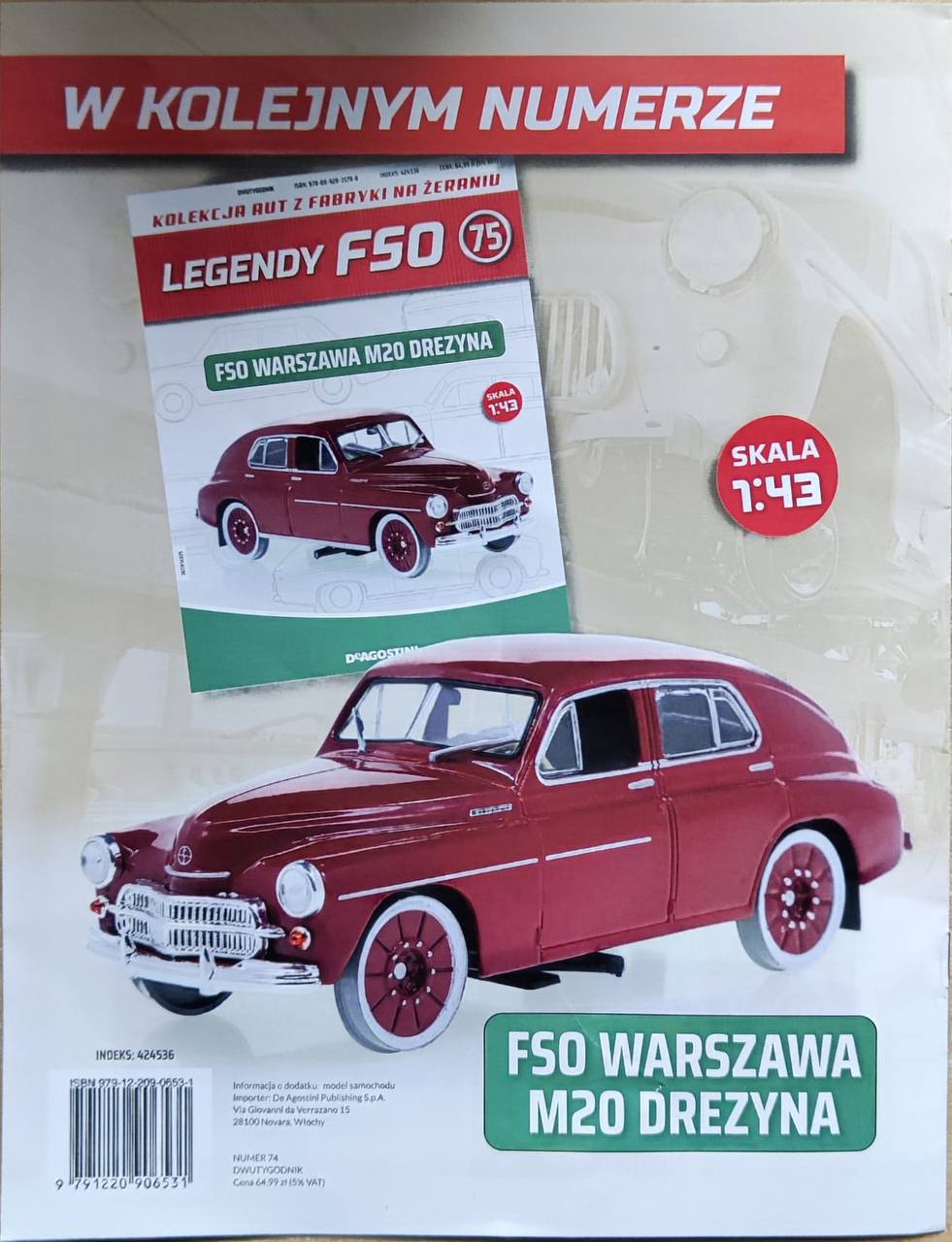1:43 FSO WARSZAWA M20 Drezyna, Kultowe Legendy FSO 75 - kulF075
