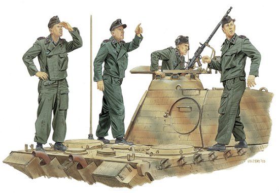 1:35 Сборная модель Солдаты Achtung-Jabo Panzer Crew (France 1944) - 6191