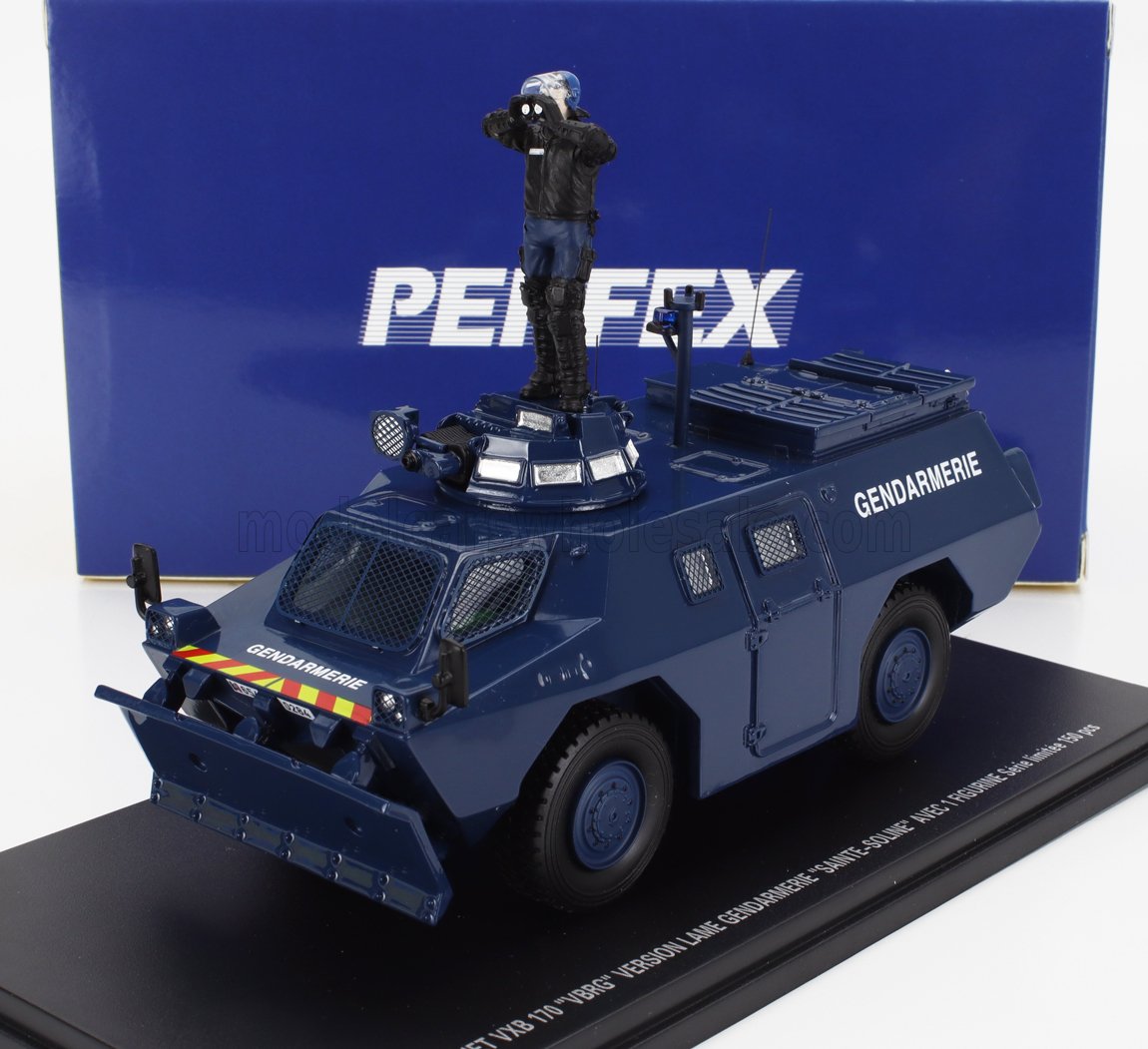1:43 BERLIET Vxb 170 Vbrg Anfibio Blindato Gendarmerie Saint Soline With Figure Police Gendarmes (1974), Blue - PE751