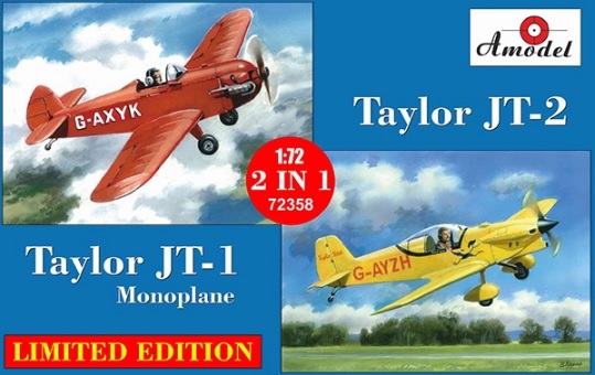 1:72 Сборная модель Экспериментальные самолёты Taylor JT-1 monoplane и Taylor JT-2 - 72358