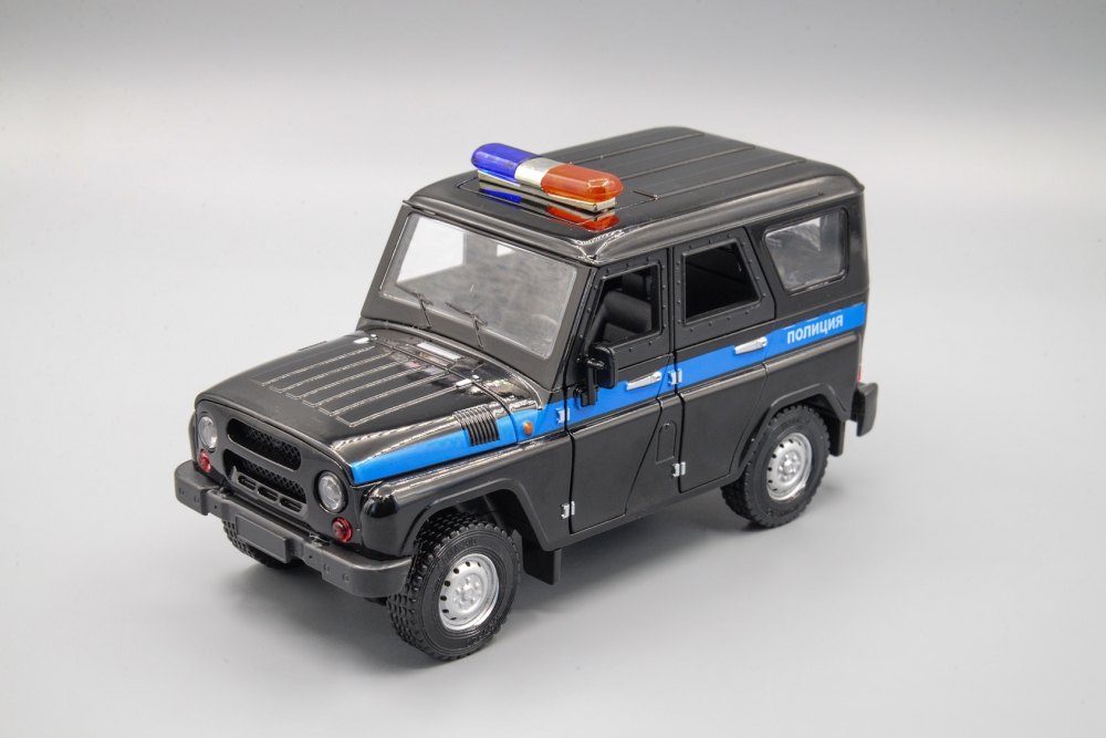 1:24 УАЗ HUNTER, полиция, чёрный - HUNT24-POL