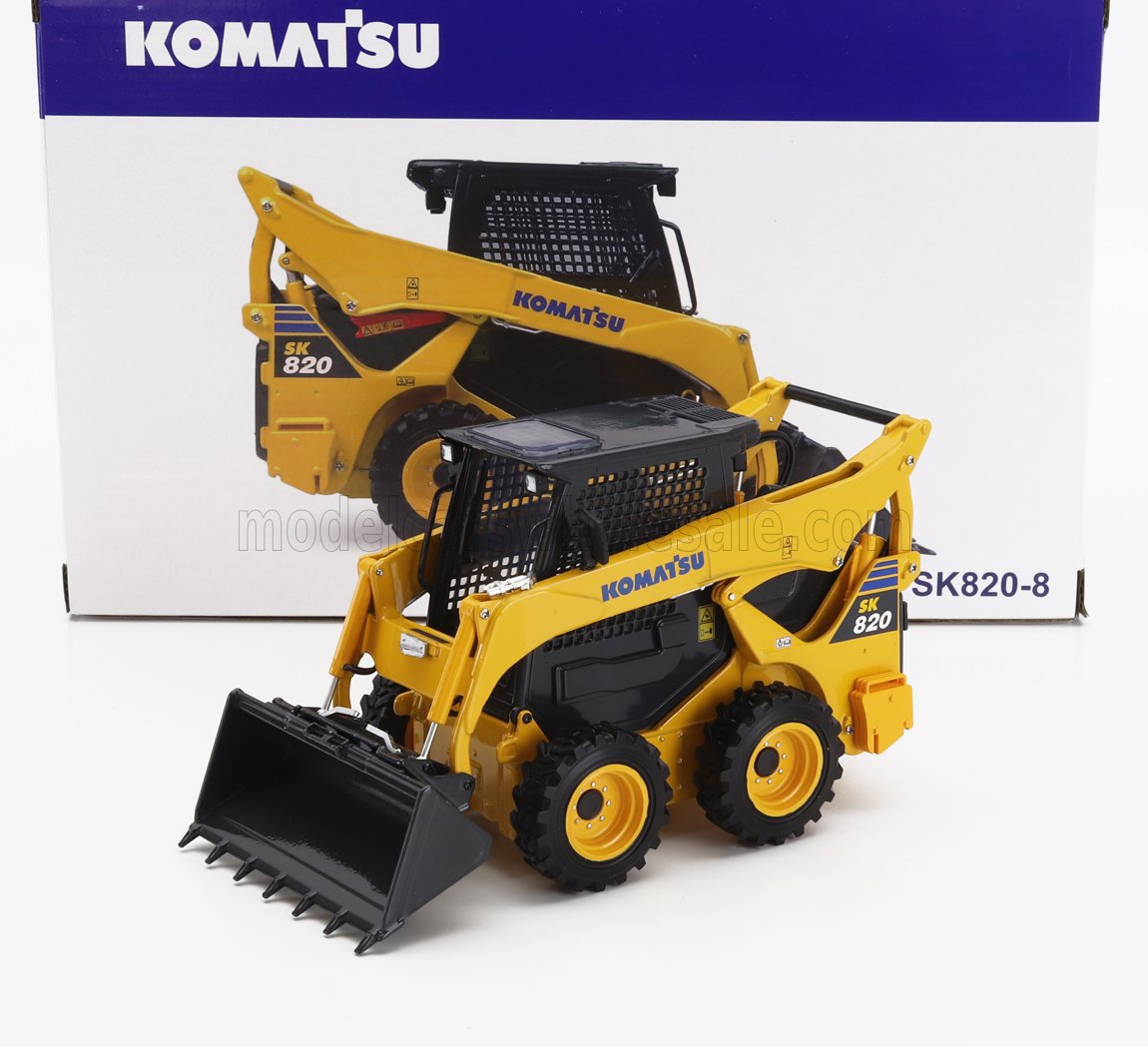 1:32 KOMATSU Sk820 Ruspa Gommata - Scraper Tractor, Yellow Black - UH8177