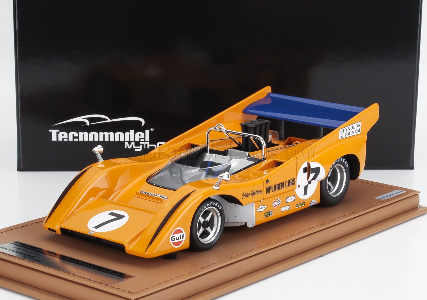 1:18 McLAREN M8d Can-am №7 Winner Road America (1970) Peter Gethin - Con Vetrina - With Showcase, Orange - TM18-331B