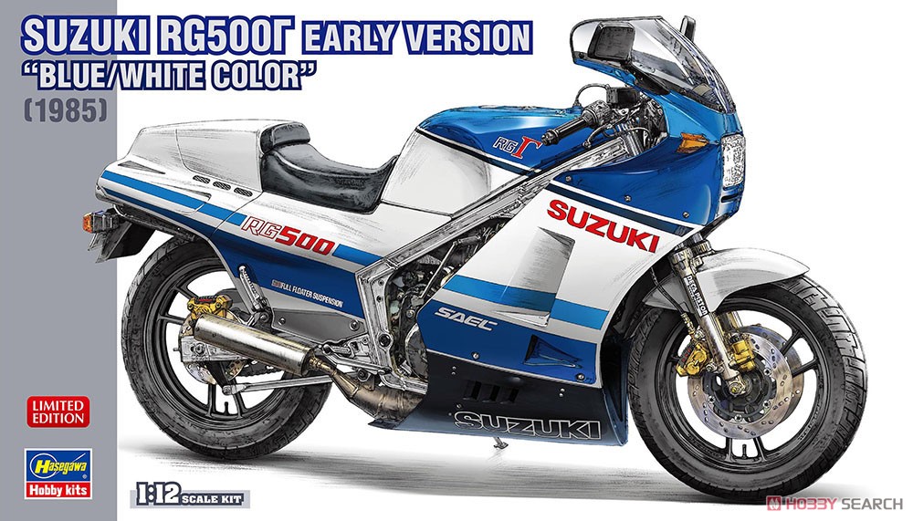 1:12 Сборная модель Suzuki RG500Γ ранняя модель (Синий/Белый цвет) (Limited Edition) - 21760