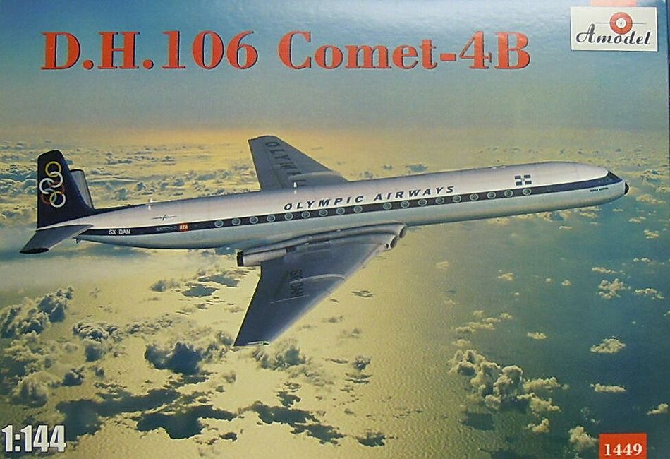 1:144 Сборная модель Британский пассажирский самолет de Havilland DH 106 Comet -4B - 1449