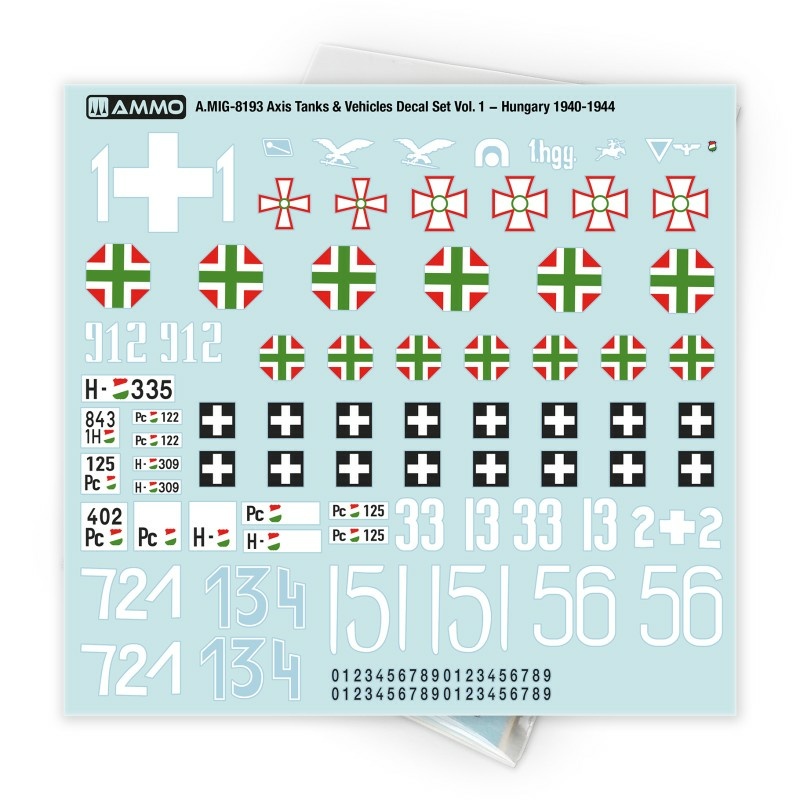 1:35 Декаль Axis Tanks & Vehicles Венгрия, 1940-1944 / Decal Set Vol. 1 − Hungary 1940-1944 - AMIG8193