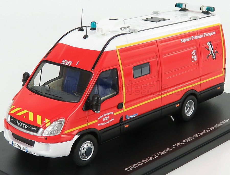 1:43 IVECO FIAT New Daily 50-18 Van Sdis 36 Sapeurs Pompiers Plongeurs (2019), Red White - ALERTE0090