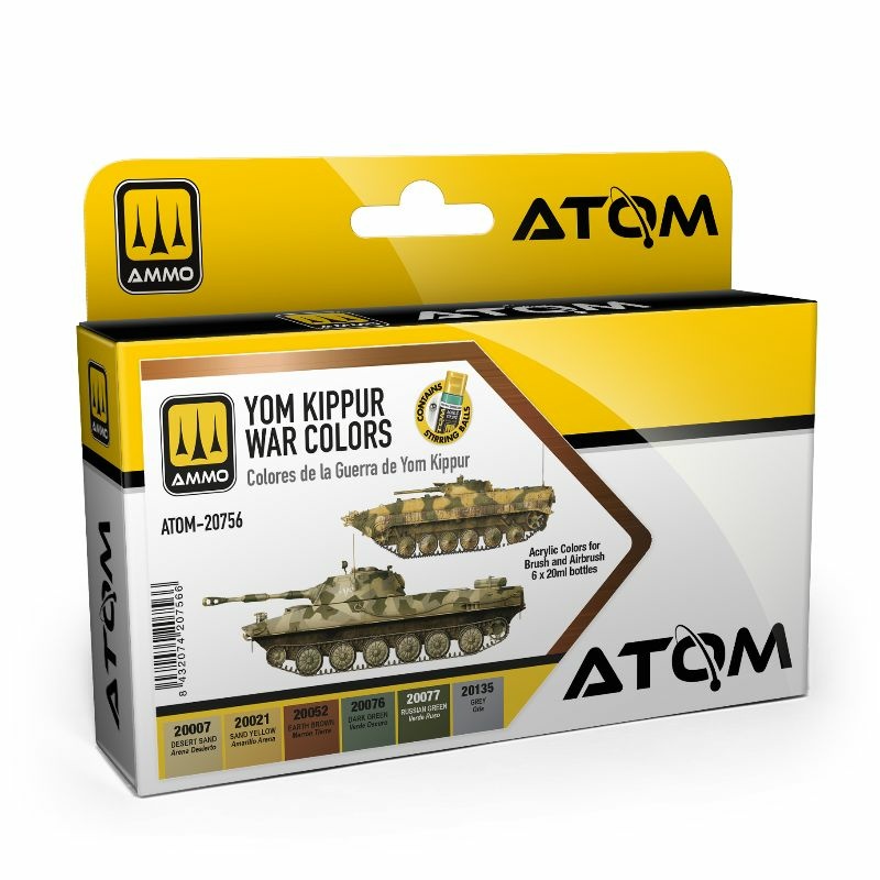 Набор акриловых красок ATOM цвета Войны судного дня / Yom Kippur War Colors - ATOM20756