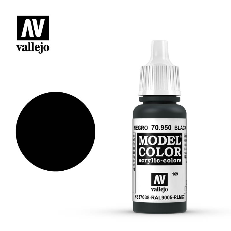 Краска акриловая `Model Color` Черный / Matt Black - 70950