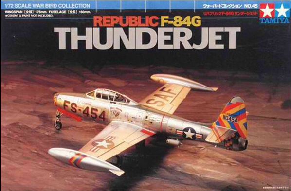 1:72 Сборная модель Американский реактивный истребитель Republic F-84G 'Thunderjet' - 60745