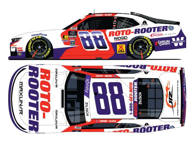 1:64 Chevrolet #88 Connor Zilisch *Roto-Rooter*, white/red/blue 2025 - N882565RTRZI